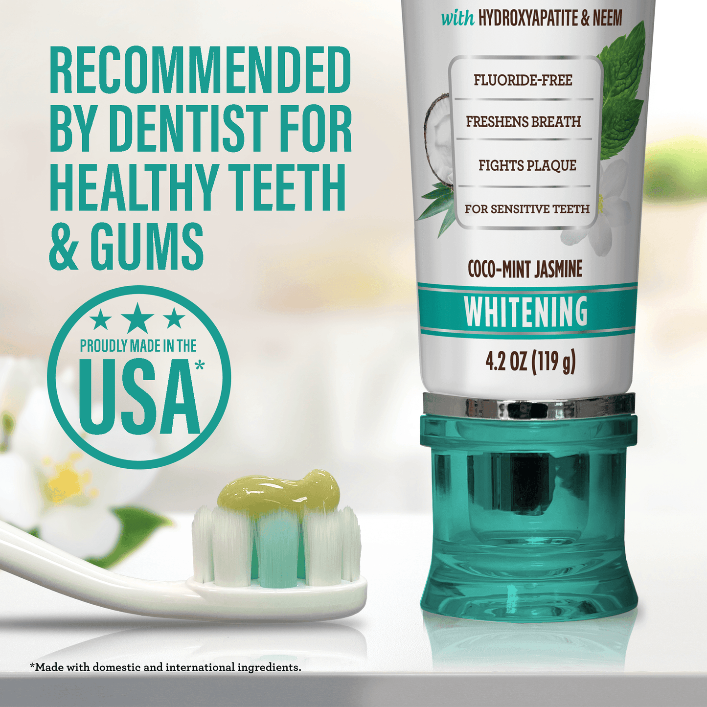 Fluoride Free Whitening Toothpaste with Hydroxyapatite