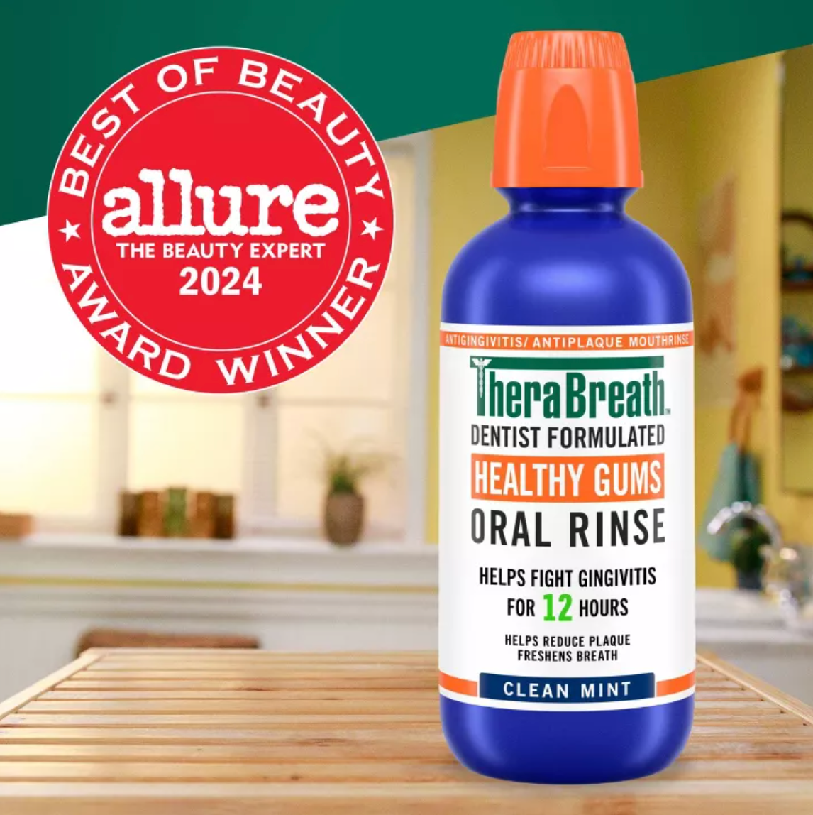 TheraBreath Healthy Gums Mouthwash Antigingivitis - Clean Mint - 16 fl oz