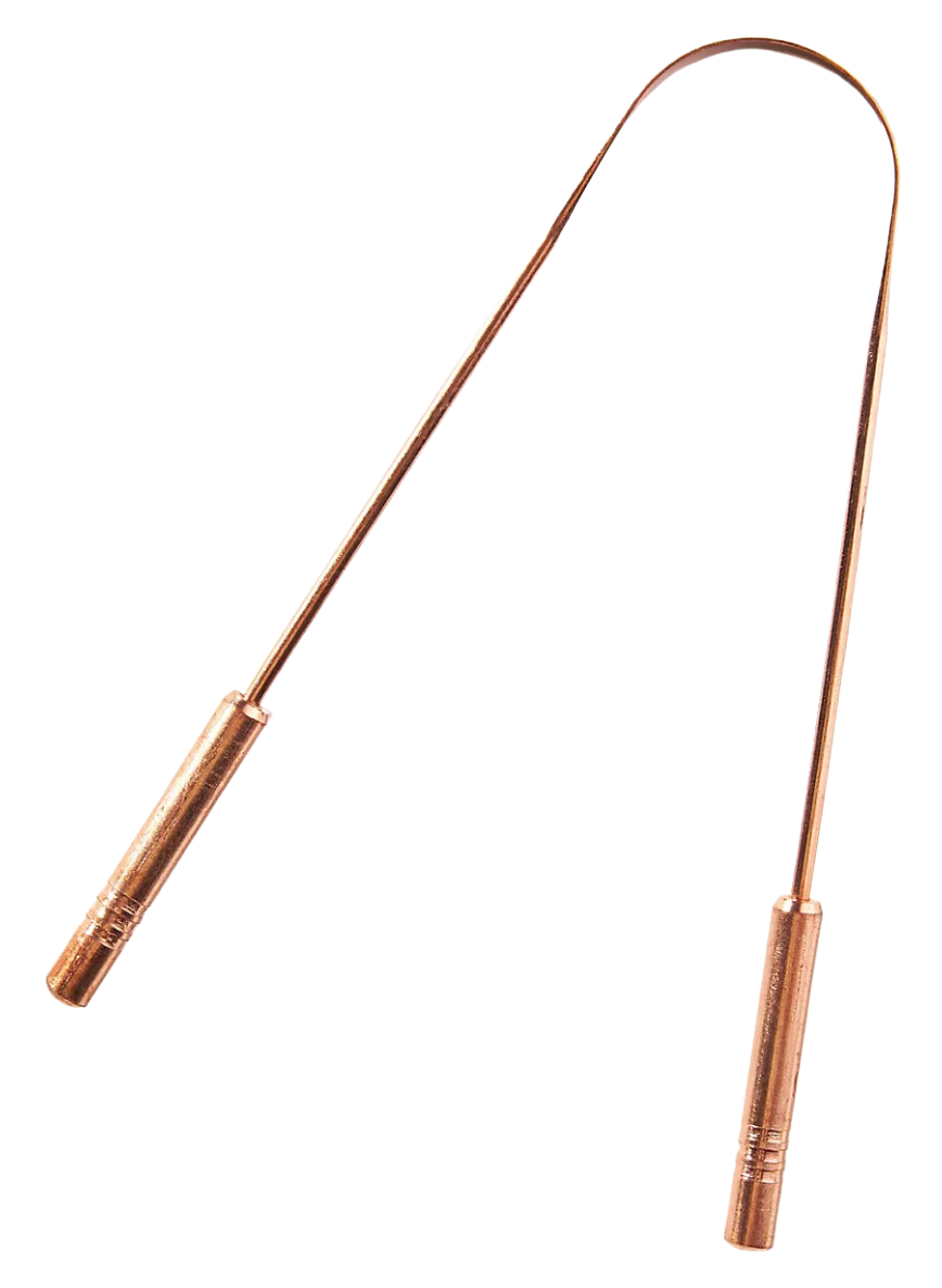 JasmineRDH Professional Copper Tongue Scraper - Eliminate Bad Breath in 30 Seconds - Ayurvedic Design