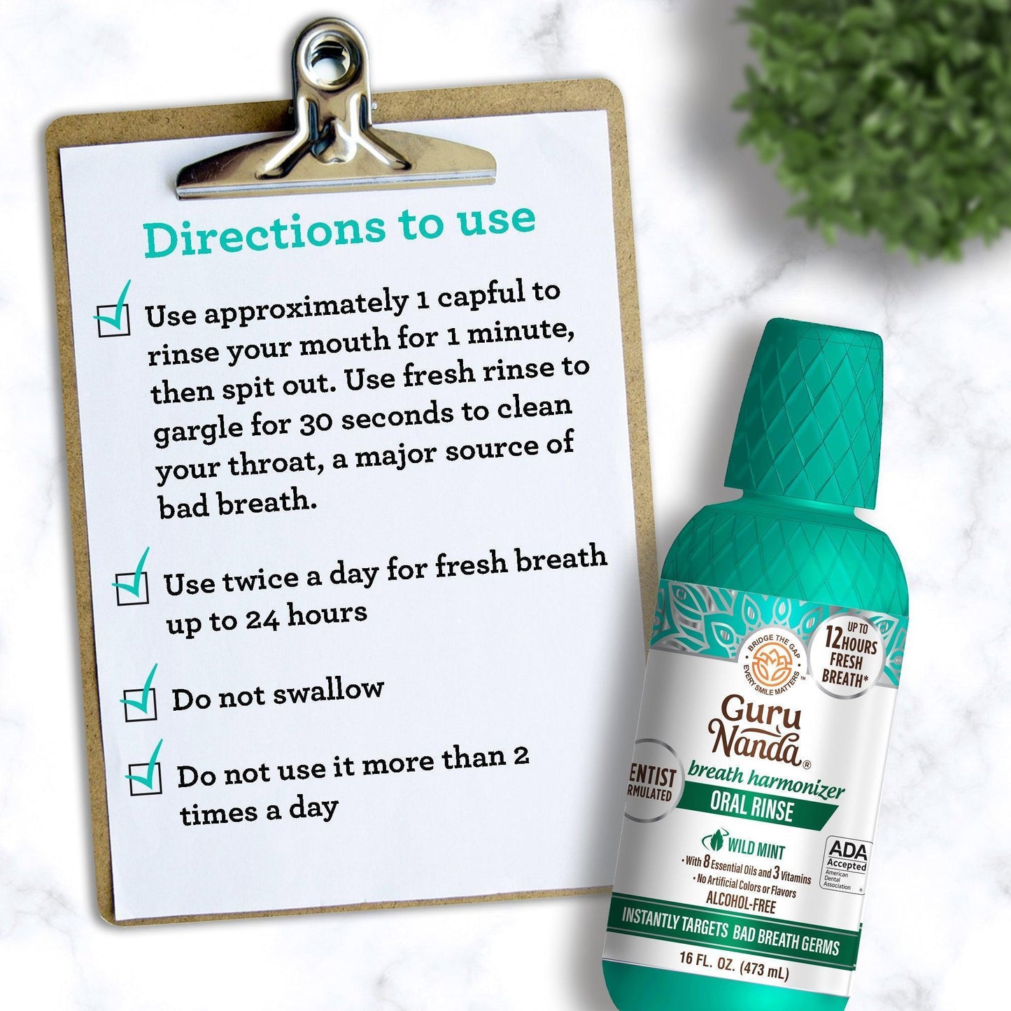 Oral Rinse Breath Harmonizer Mouthwash - Wild Mint - 2 Pack