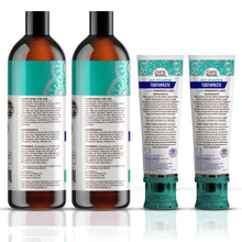 Load image into Gallery viewer, Essential Morning Wellness Duo (2 Cocomint Oil Pulling &amp; 2 Neem Toothpaste)
