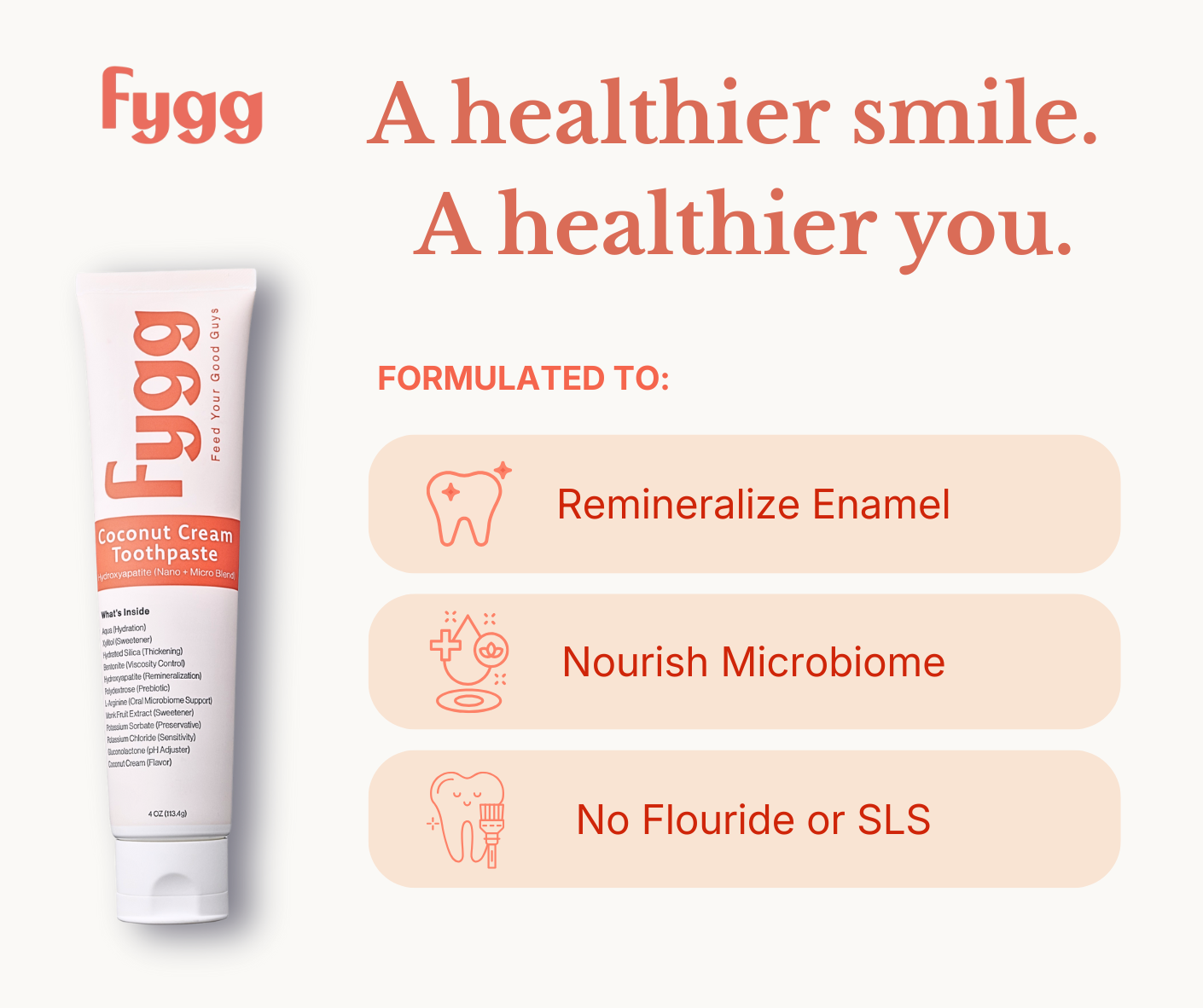 Fygg Nano-Hydroxyapatite Toothpaste with Prebiotics | Coconut Cream