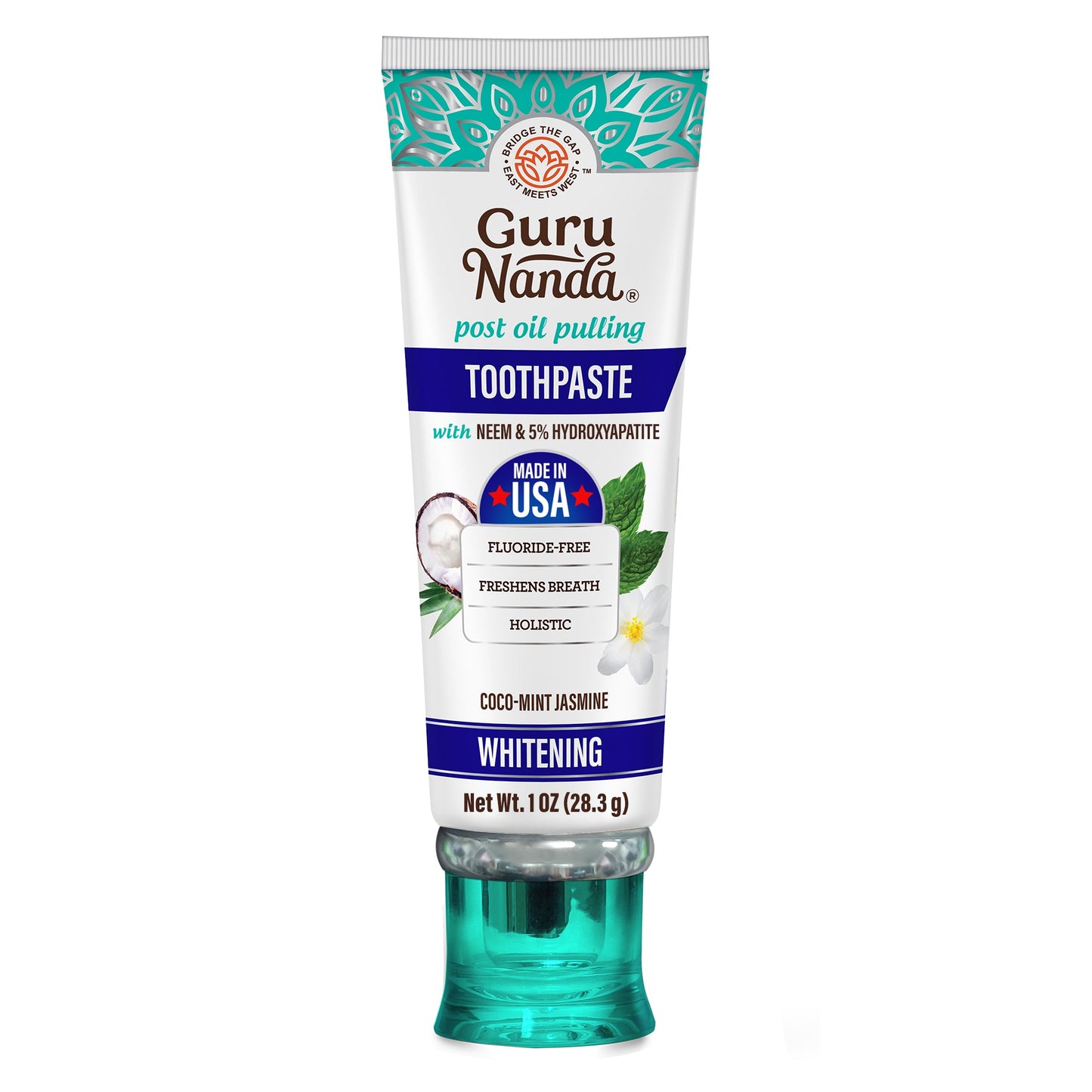 GuruNanda Whitening Toothpaste – Fluoride-Free with Hydroxyapatite, 4.7 oz
