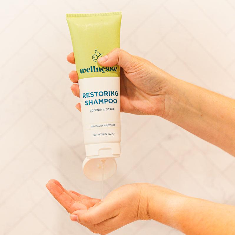 Wellnesse Restoring Shampoo - Sulfate-Free Natural Hair Repair Formula