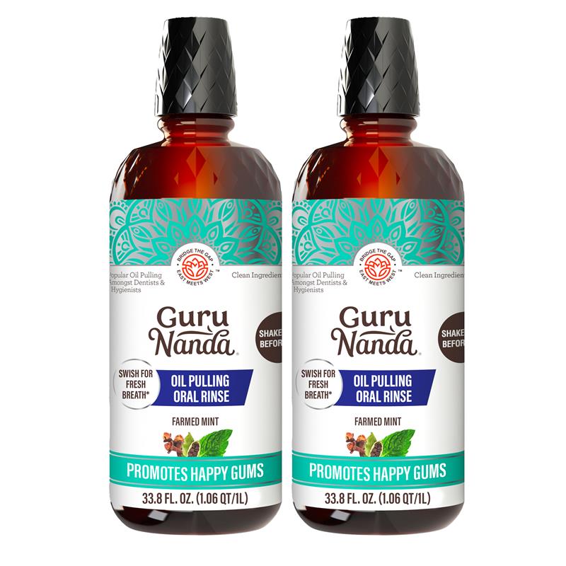 GuruNanda Cocomint Oil Pulling – 7 Essential Oils + Vitamins D3, E & K2 – 8 oz