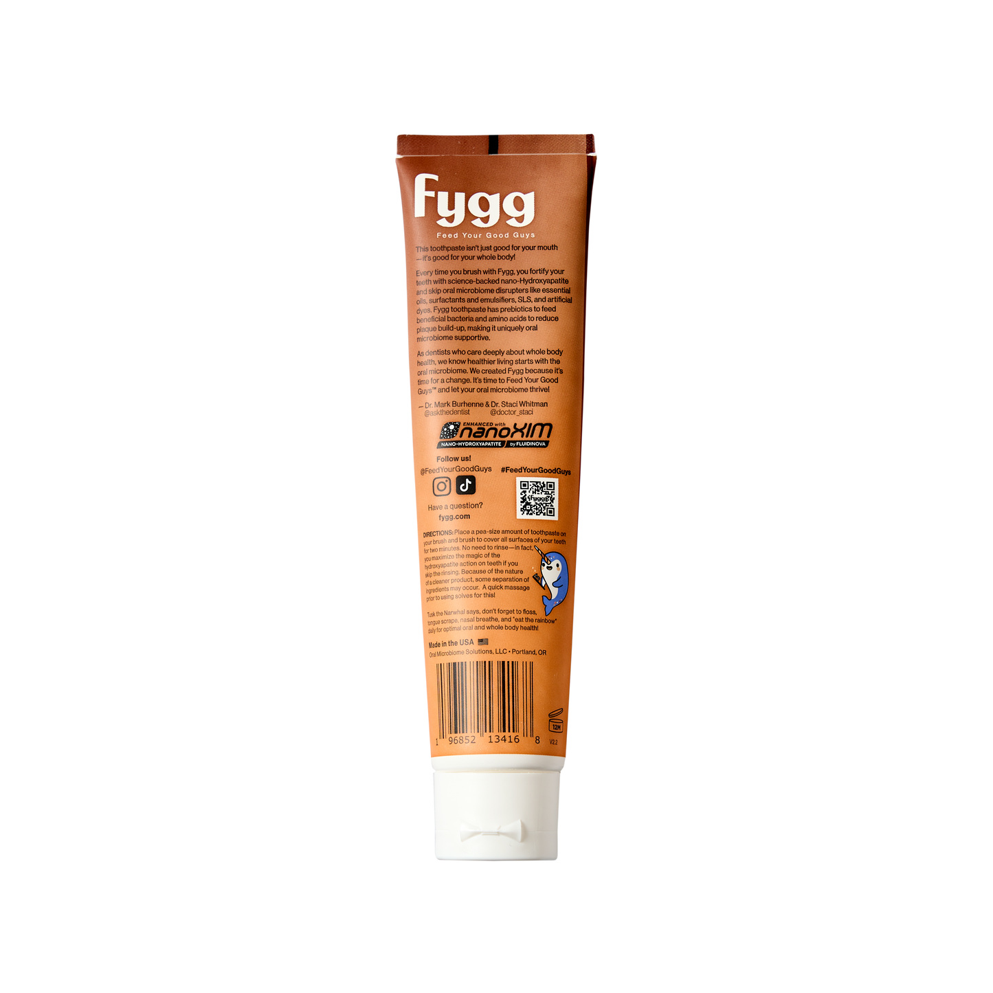 Fygg Nano-Hydroxyapatite Toothpaste with Prebiotics | Chocolate Swirl