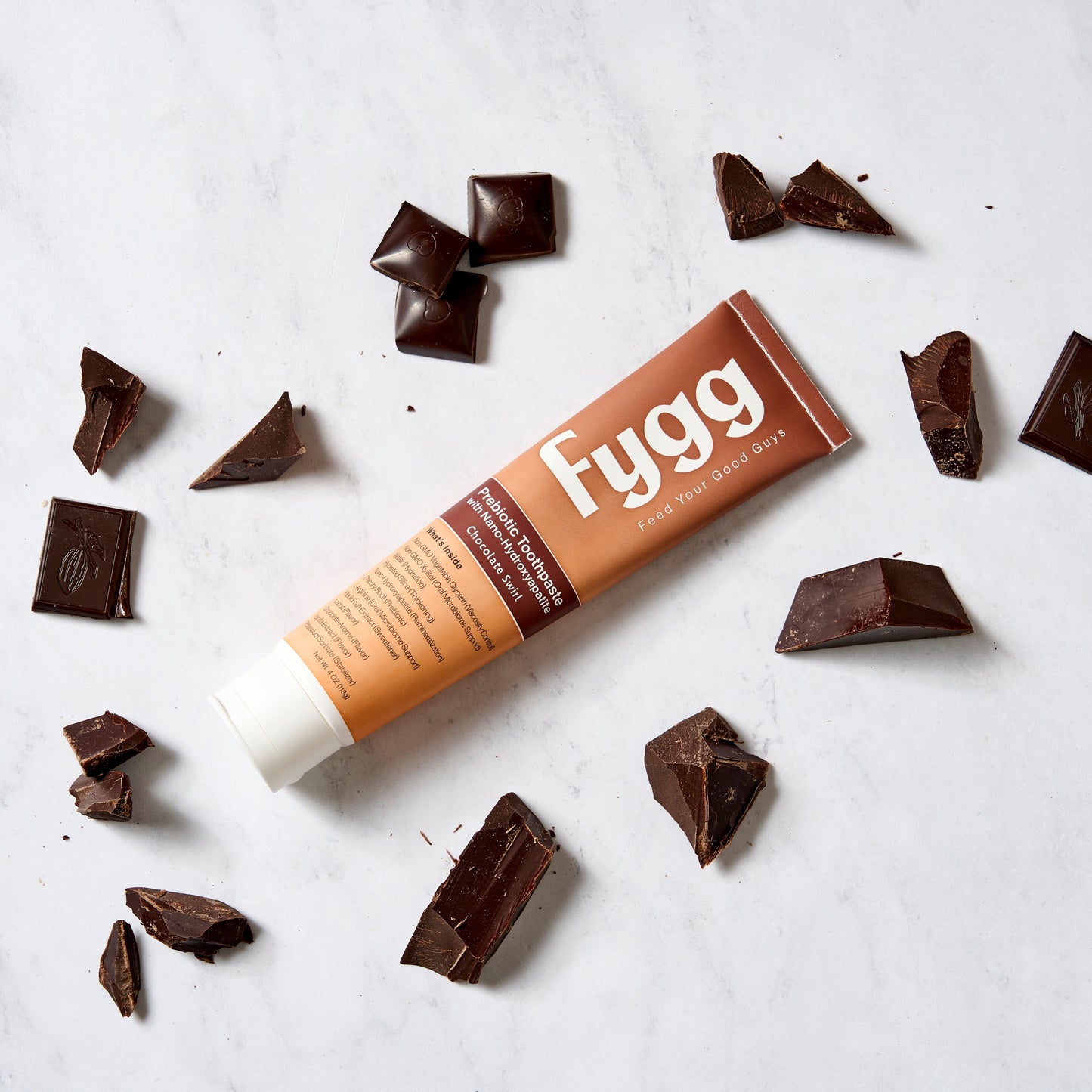 Fygg Nano-Hydroxyapatite Toothpaste with Prebiotics | Chocolate Swirl