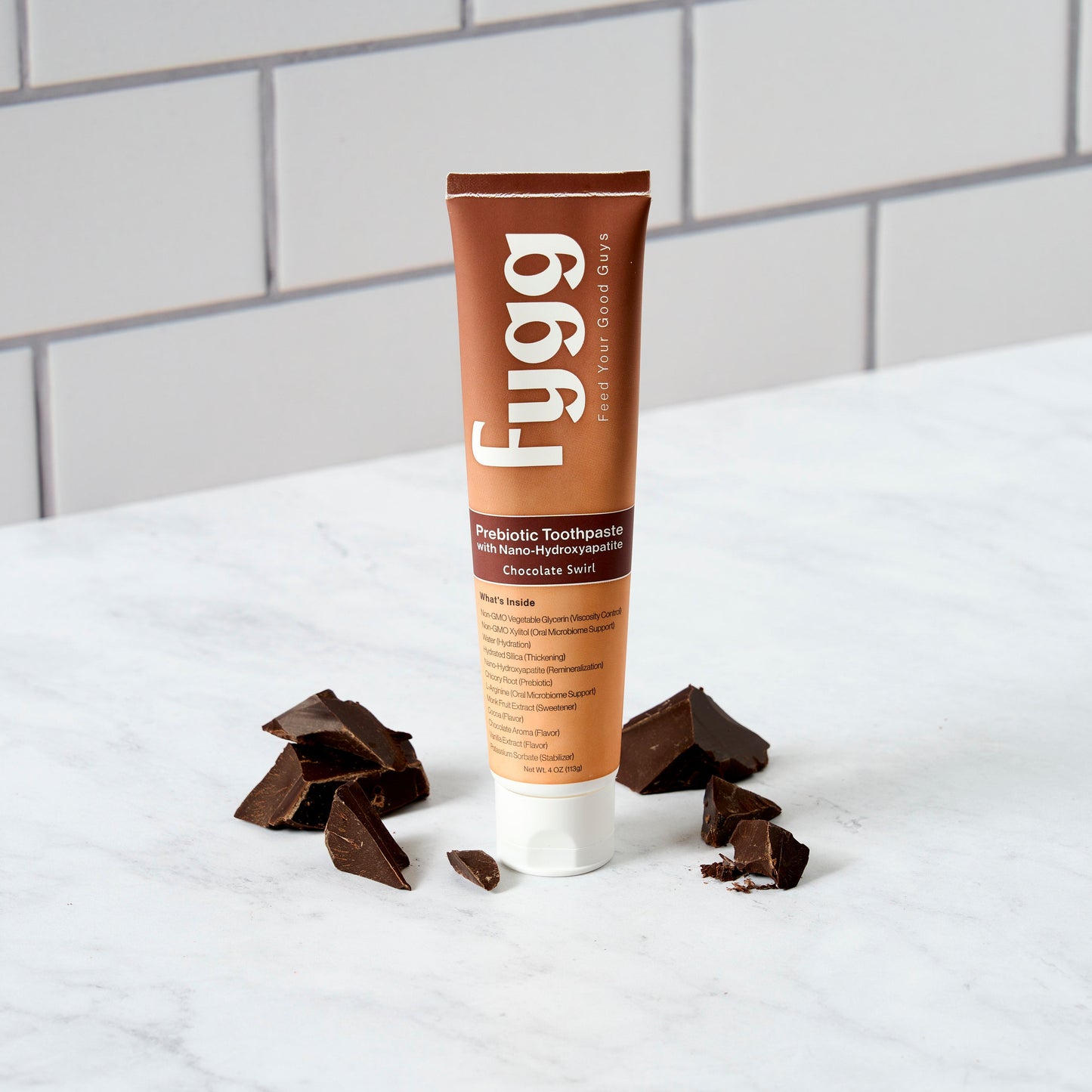 Fygg Nano-Hydroxyapatite Toothpaste with Prebiotics | Chocolate Swirl