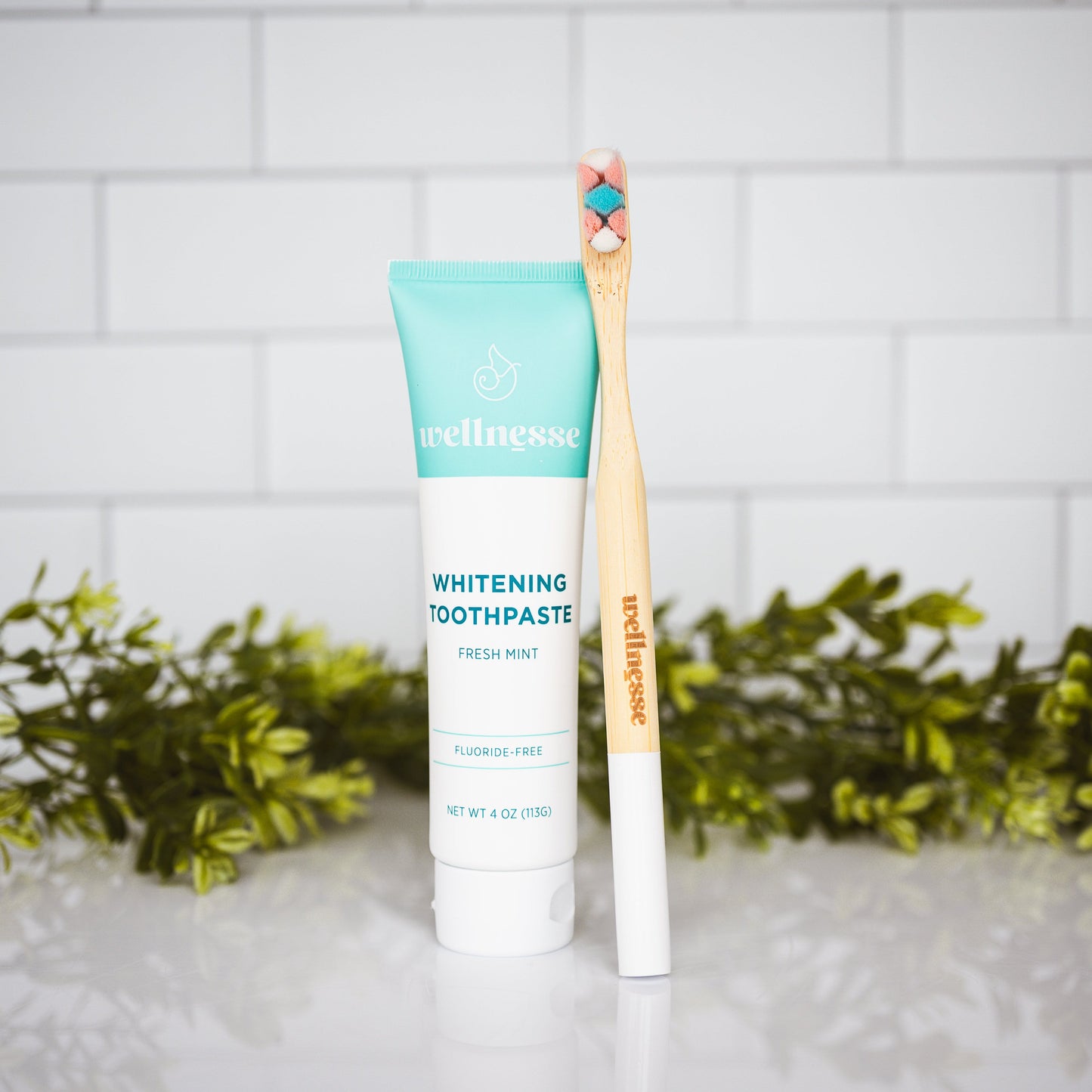 Wellnesse Feather Bristle Toothbrush – Ultra Soft Bamboo Handle for Sensitive Teeth, Gentle Plaque Removal & Gum Care