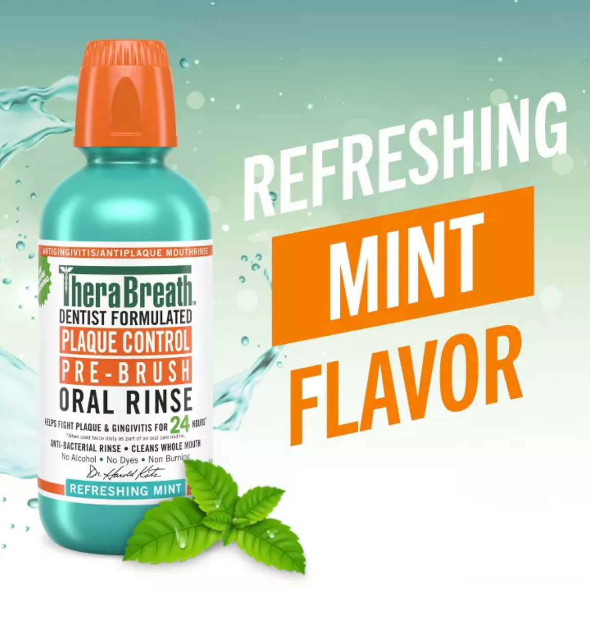 Therabreath Plaque Control Pre-Brush Oral Rinse - Refreshing Mint Flavor