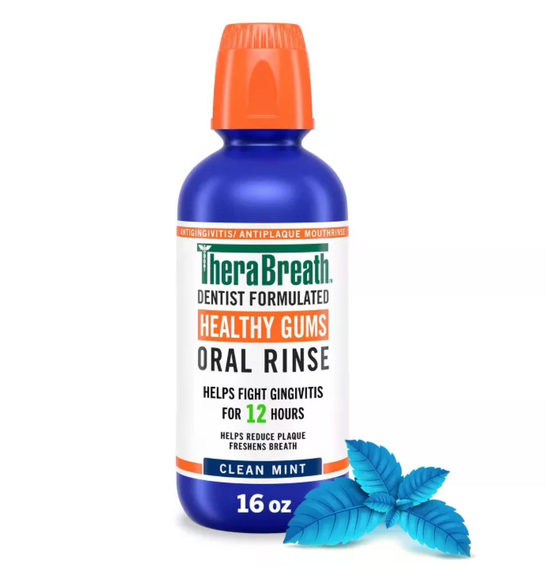 TheraBreath Healthy Gums Mouthwash Antigingivitis - Clean Mint - 16 fl oz