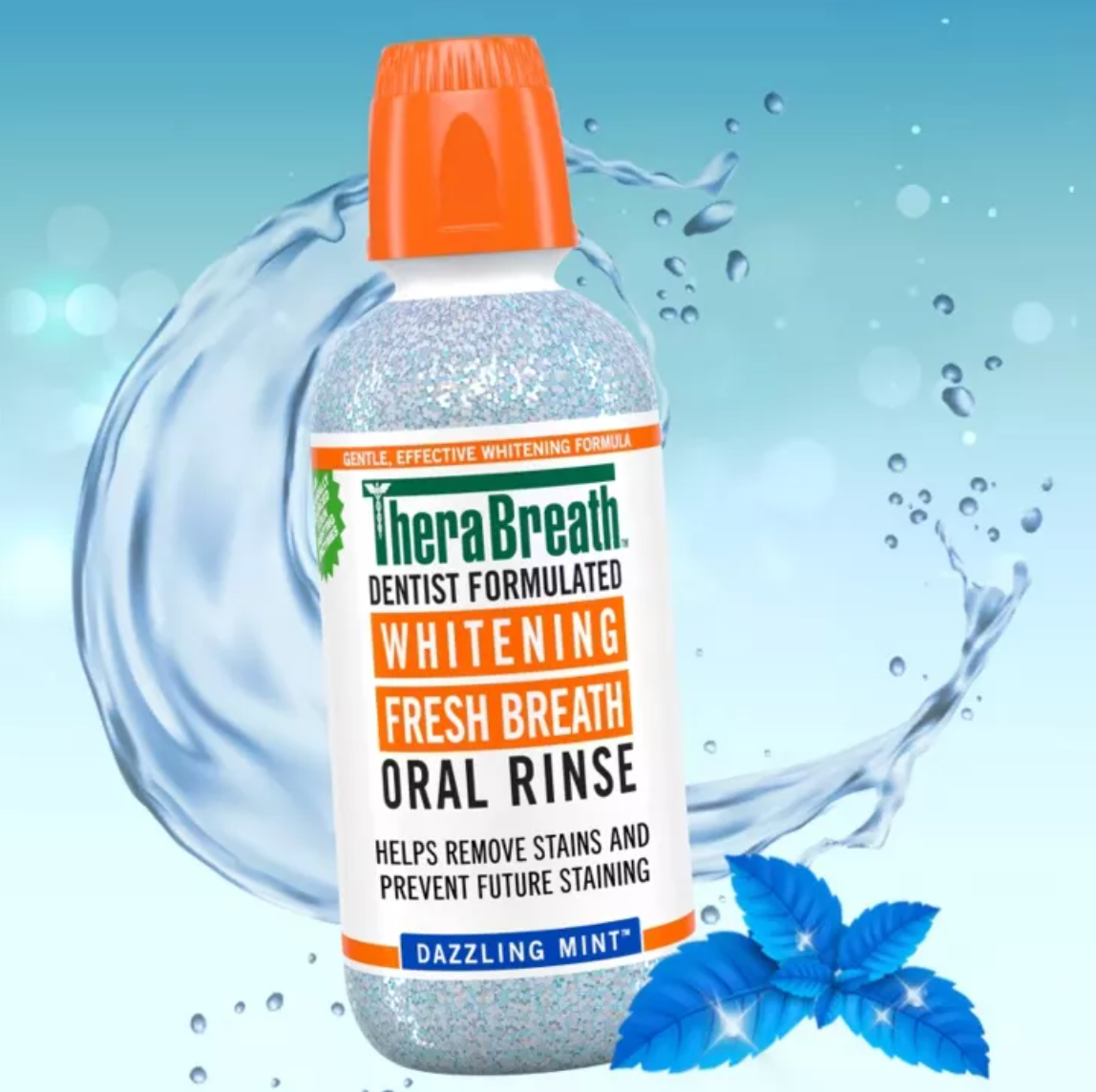 TheraBreath Whitening Mint Mouthwash - Dazzling Mint - 16 fl oz