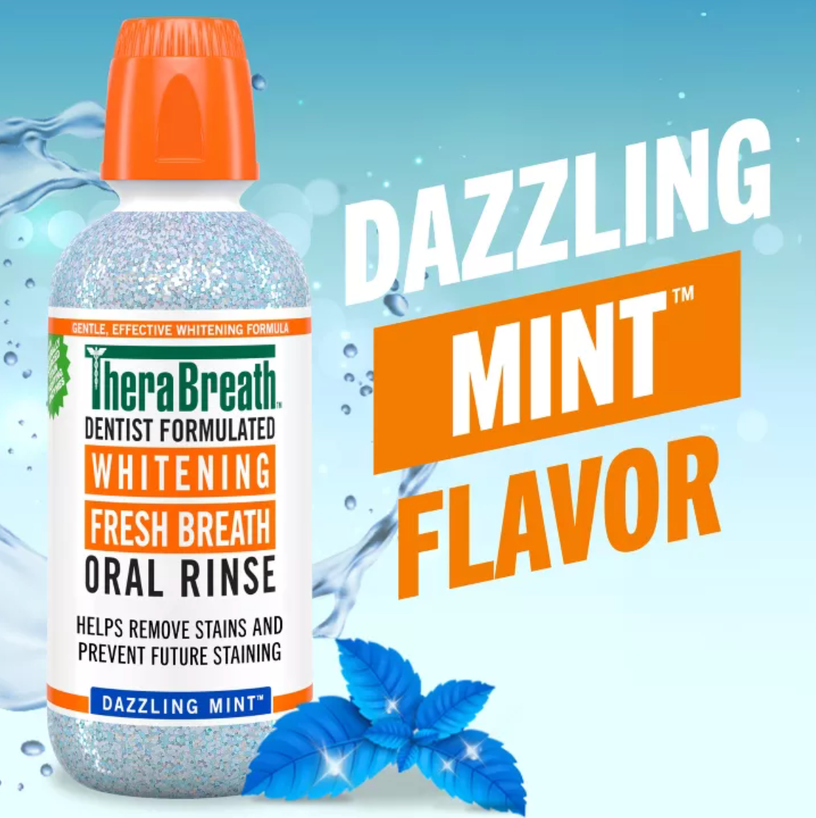 TheraBreath Whitening Mint Mouthwash - Dazzling Mint - 16 fl oz