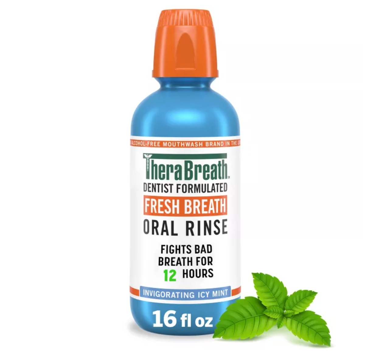 TheraBreath Fresh Breath Mouthwash Alcohol-Free - Icy Mint - 16 fl oz