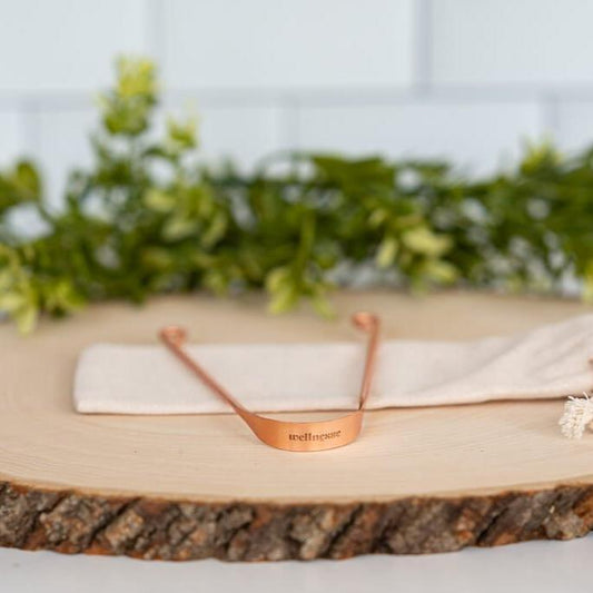 Wellnesse Copper Tongue Scraper - Professional Ayurvedic Bad Breath Solution