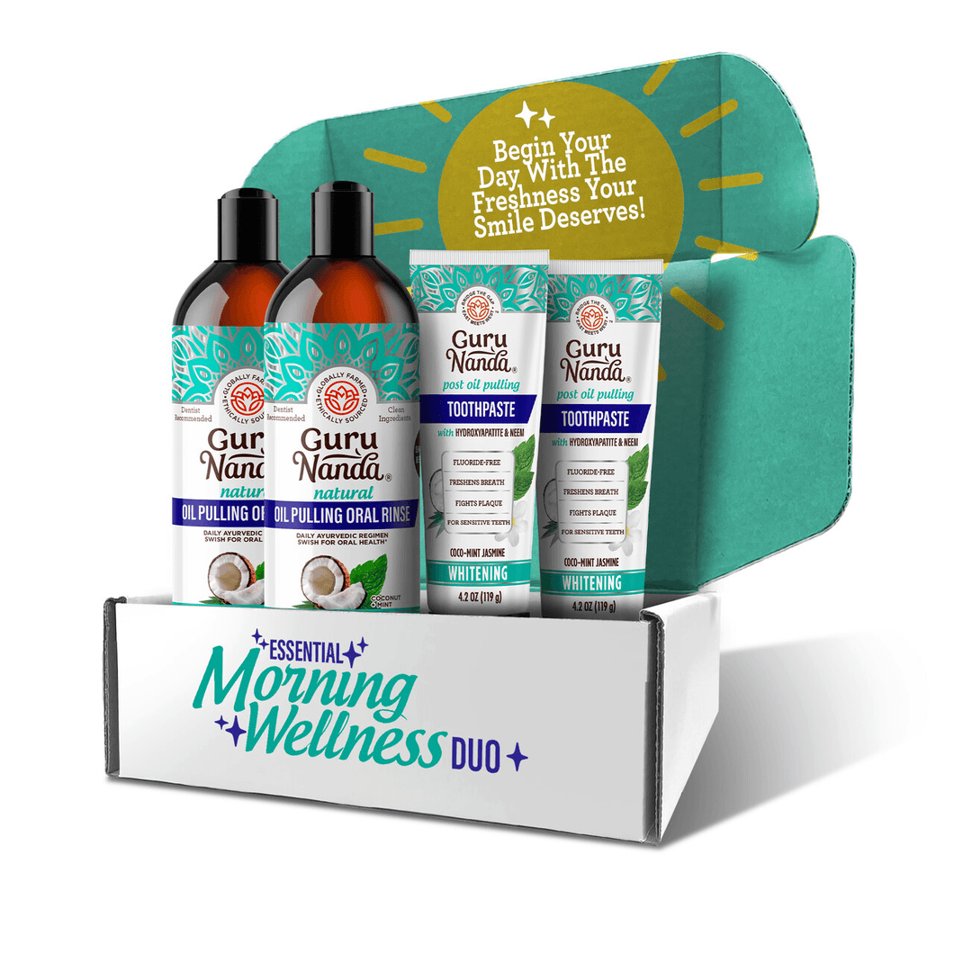 Essential Morning Wellness Duo (2 Cocomint Oil Pulling & 2 Neem Toothpaste)